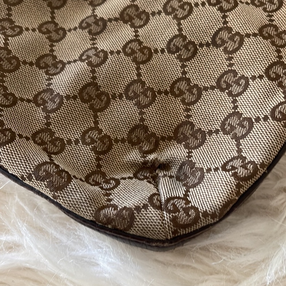 Gucci Brown GG Canvas Shoulder Bag with Red & Green Web and Gold Hardware - Picture 10 of 16